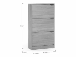 Mueble Zapatero Ángel 3 Puertas Color Roble, para 18 Pares^VS Venta-stock Hot