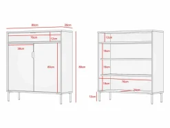 Mueble zapatero/armario - A89cm x L90cm x P29cm roble dorado - Alice^Herdasa Outlet