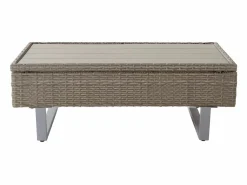 ModernLuxe Muebles de jardín modulares de ratán PE - aptos para 4 o 5 personas - mesa de centro de tablones de plástico - Taupe Gris New