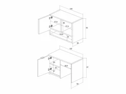 Vente-unique Mueble Para Lavadora|Muebles de lavandería para lavadora - L122 cm - Blanco y natural claro - NATAJI