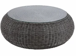 MYLIA Salones De Jardín|Muebles de salón para jardín de resina trenzada : sofá, 2 sillones y mesa de centro - WHITEHEAVEN