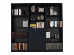 Munds Juego de Sala de 3 Piezas con 3 Libreros, Wengué^TuHome Discount