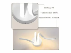 NETTLIFE Aplique Para Pared|- Aplique LED de pared para interiores, color moderno, 7 W, para escaleras, cálido, 3000 K