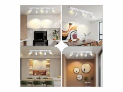 NETTLIFE 5 focos de techo LED s GU10 llama 330° giratorio lámpara de pared industrial moderna para sala de estar dormitorio sin bombilla Blanco New