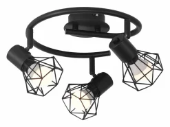 NETTLIFE 3 Focos de Techo Redondos E14 Retro Giratorio de Metal para Dormitorio Salón Estudio Pasillo, Máx. 25W (Bombillas no incluidas) Negro Sale