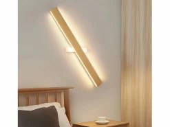 - Lámpara de pared LED de madera para interiores (100 cm, 36 W, luz indirecta, arriba y abajo, blanco cálido de 3000 K)^NETTLIFE Clearance