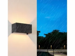 4 Lámparas LED para Muro Exteriores Negras, Iluminación Ascendente/Descendente, IP65, Luz Blanca Caliente G9^NETTLIFE Hot