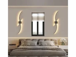 Aplique LED de pared para interiores - Lámpara de pasillo de 14 W y 100 cm, color , diseño moderno de ondas, 3000 K^NETTLIFE Sale