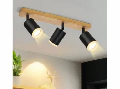 NETTLIFE Plafón|Foco de techo Focos de techo s GU10 Foco de pared de madera giratorio 350°