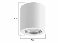 NETTLIFE Foco de techo redondo Gu10 de 40 W, montaje en superficie, moderno, de yeso Blanco Hot