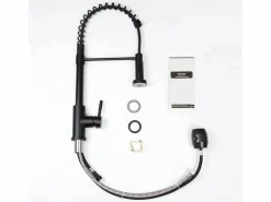 Grifo de cocina con ducha extraíble Mezclador de cocina Grifo giratorio Mezclador de fregadero de alta presión con 2 tipos de chorros,^NETTLIFE Outlet
