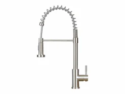 NETTLIFE Grifo De Cocina|Grifo de cocina con ducha extraíble Mezclador de cocina Grifo giratorio de pico alto Mezclador de fregadero de alta presión con 2 tipos de chorros, níquel