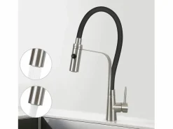 NETTLIFE Grifo De Cocina|Grifo de cocina con manguera flexible Grandes extensibles con ducha de mano, 46,5 cm, , mezclador de alta presión giratorio 360