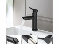 NETTLIFE Grifo|Grifo de fregadero Grifo de agua caliente / fría Grifo de alta presión de acero inoxidable