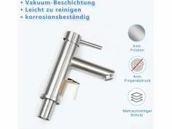NETTLIFE Grifo|Grifo de fregadero Grifo de agua caliente / fría Grifo de alta presión de acero inoxidable