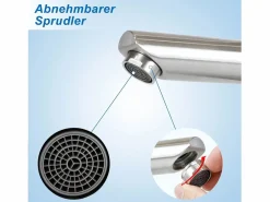 NETTLIFE Grifo|Grifo de fregadero Grifo de agua caliente / fría Grifo de alta presión de acero inoxidable