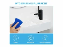 NETTLIFE Lavabo de baño Lavabo de encimera Cerámica - Lavabo cuadrado Blanco Best