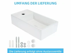NETTLIFE Lavabo|Lavabo de baño Lavabo de encimera Cerámica - Lavabo cuadrado