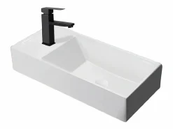 NETTLIFE Lavabo|Lavabo de baño Lavabo de encimera Cerámica - Lavabo cuadrado