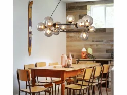NETTLIFE Lámpara colgante para mesa de comedor - lámpara colgante para salón, lámpara colgante de 14 bombillas G9. Gris antracita Discount