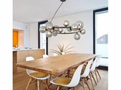 NETTLIFE Lámpara colgante para mesa de comedor - lámpara colgante para salón, lámpara colgante de 14 bombillas G9. Gris antracita Discount