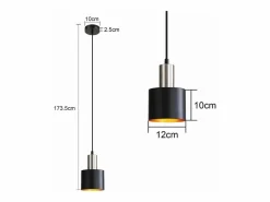 Lámpara colgante para mesa de comedor, lámpara colgante E27 negra, lámpara colgante retro para mesita de noche, altura ajustable^NETTLIFE Clearance