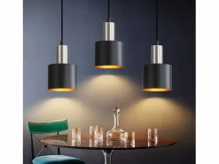 Lámpara colgante para mesa de comedor, lámpara colgante E27 negra, lámpara colgante retro para mesita de noche, altura ajustable^NETTLIFE Clearance