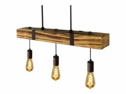 NETTLIFE Lámpara Suspendida|Lámpara colgante Comedor Mesa de comedor Madera vintage E27 Lámpara colgante 61 CM Industrial