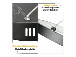 Lámpara colgante LED en aluminio Diam.150 cm 54W Lámpara moderna Diseño 4 anillos Lámpara de mesa de regulable con suspensión^NETTLIFE