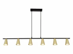NETTLIFE Lámpara colgante para mesa de comedor, con conexión GU10: lámpara de comedor de 6 bombillas, de metal negro , moderno y industrial. Dorado Clearance