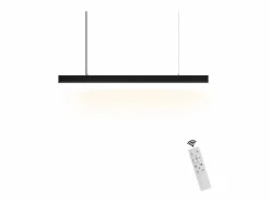 Lámpara Colgante LED Diam.107CM 32W 3000K-6500K Mesa Regulable Negra con Lámpara de Diseño Lineal Moderno para Oficina^NETTLIFE Outlet