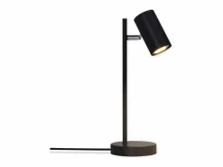 lámpara de mesilla, lámpara de mesa negra, salón giratoria 350° GU10, metal, oficina.^NETTLIFE New