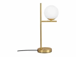 NETTLIFE lámpara de mesita de noche moderna para sala de estar - casquillo industrial E27 de vidrio blanco con interruptor para dormitorio y oficina Dorado Clearance