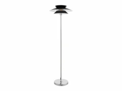 NETTLIFE Lámpara De Pie|Lámpara de pie de salón negra moderna E27 1 llama con interruptor de pie Diseño industrial de metal vintage Altura 145 CM