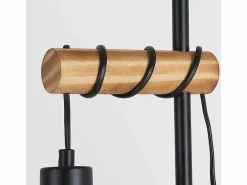 Lámpara de pie de madera Lámpara de pie vintage: Lámpara de salón negra Lámpara de pie con casquillo E27 146 cm (sin bombilla)^NETTLIFE Best