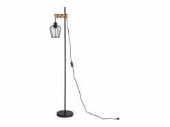 Lámpara de pie de madera Lámpara de pie vintage: Lámpara de salón negra Lámpara de pie con casquillo E27 146 cm (sin bombilla)^NETTLIFE Best
