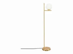 NETTLIFE Lámpara de Pie Industrial Dorada con Interruptor de Pie, Diseño de Metal de Vidrio , Lámpara de Pie Vintage E27, Cable de 2 Metros Blanco New