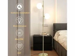 Lámpara de pie moderna para sala de estar - Lámpara de pie de diseño Lámpara de pie con casquillo E27 con interruptor de pie -166 cm^NETTLIFE Online