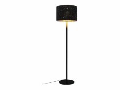 NETTLIFE Lámpara De Pie|Lámpara de pie moderna para sala de estar - de tela con casquillo E27 Máx. Diseño Estrella Dorada Negra 40W Pantalla 144cm