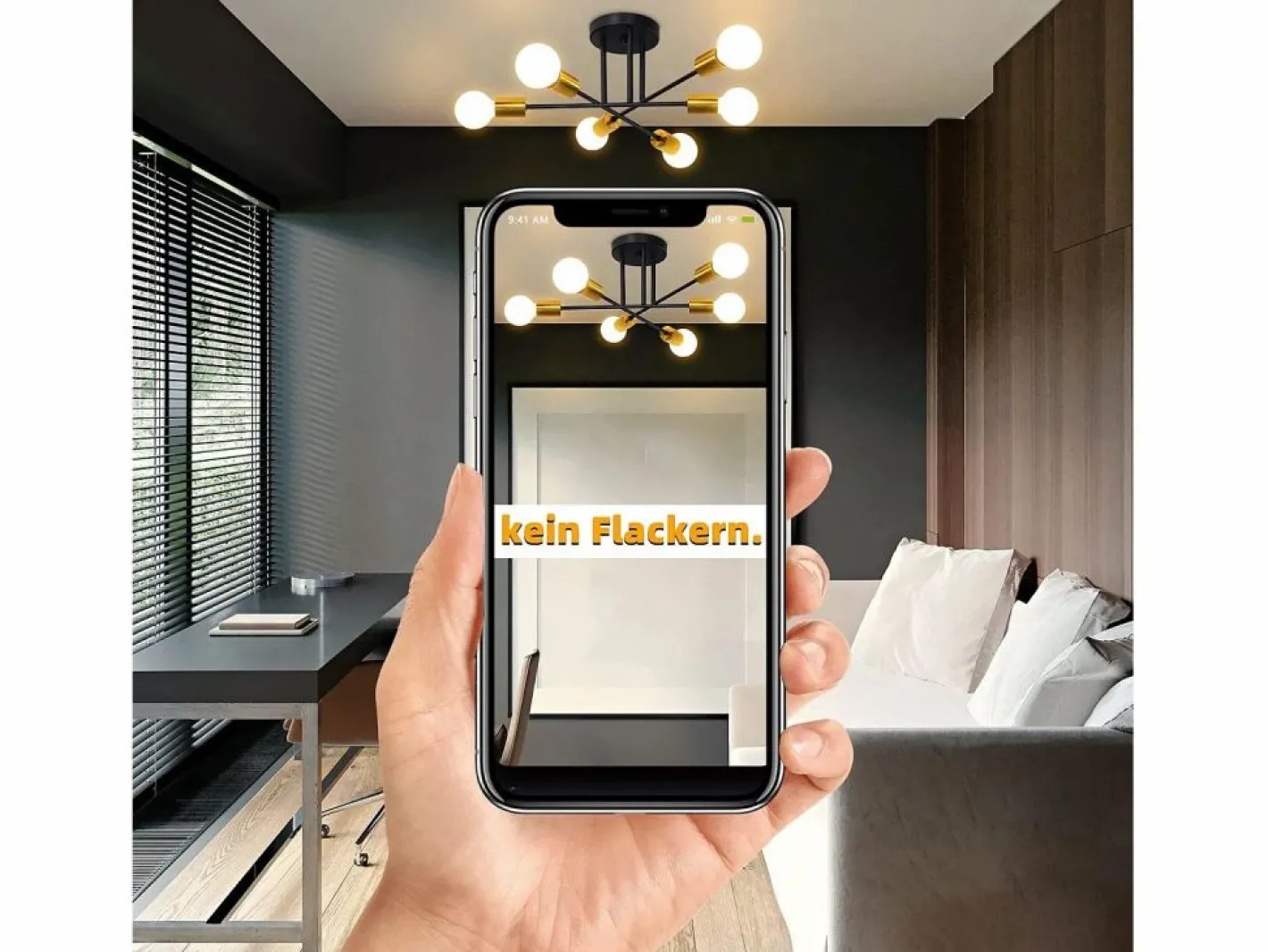 NETTLIFE Plafón|Lámpara de Techo Lámpara Vintage 6 Bombillas E27 Lámpara Industrial Dormitorio Lámpara Retro para Sala de Estar Hotel Cafetería