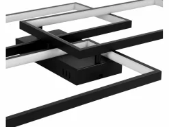 NETTLIFE Plafón|Lámpara de Techo LED Metal 72W 80CM Lámpara de Salón Moderna Regulable con Control Remoto Diseño Rectangular para Cocinas