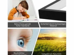 NETTLIFE Plafón|Lámpara de Techo LED Metal 72W 80CM Lámpara de Salón Moderna Regulable con Control Remoto Diseño Rectangular para Cocinas