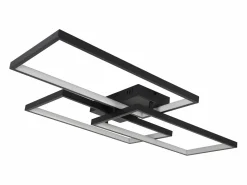NETTLIFE Plafón|Lámpara de Techo LED Metal 72W 80CM Lámpara de Salón Moderna Regulable con Control Remoto Diseño Rectangular para Cocinas
