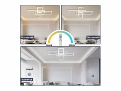 Lámpara de Techo LED Regulable 50W con Mando a Distancia Diseño Moderno Salón Dormitorio Geométrico para Cocina Pasillo^NETTLIFE Clearance