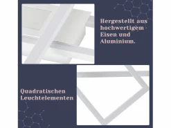 Lámpara de Techo LED Regulable 50W con Mando a Distancia Diseño Moderno Salón Dormitorio Geométrico para Cocina Pasillo^NETTLIFE Clearance