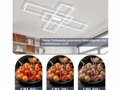 Lámpara de Techo LED Regulable 50W con Mando a Distancia Diseño Moderno Salón Dormitorio Geométrico para Cocina Pasillo^NETTLIFE Clearance