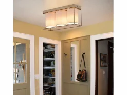 NETTLIFE Plafón|Lámpara de techo para salón, de madera, 3 bombillas E14, estilo vintage con toques retro industrial.