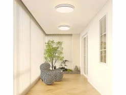 NETTLIFE Plafón|Lámpara de Techo LED Dormitorio - Diámetro 27 cm Lámpara de Cielo Estrellado Lámpara Blanca cálida de 12 W Lámpara Redonda Moderna para