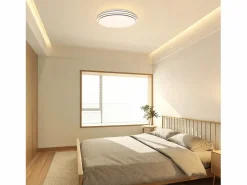 NETTLIFE Plafón|Lámpara de Techo LED Dormitorio - Diámetro 27 cm Lámpara de Cielo Estrellado Lámpara Blanca cálida de 12 W Lámpara Redonda Moderna para