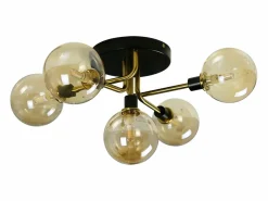 NETTLIFE Plafón|Lámpara de Techo LED Sala de Estar Dormitorio con 5 Bombillas G9 Bolas de Vidrio Luz de Sala de Estar Dormitorio Lámpara de araña Interior